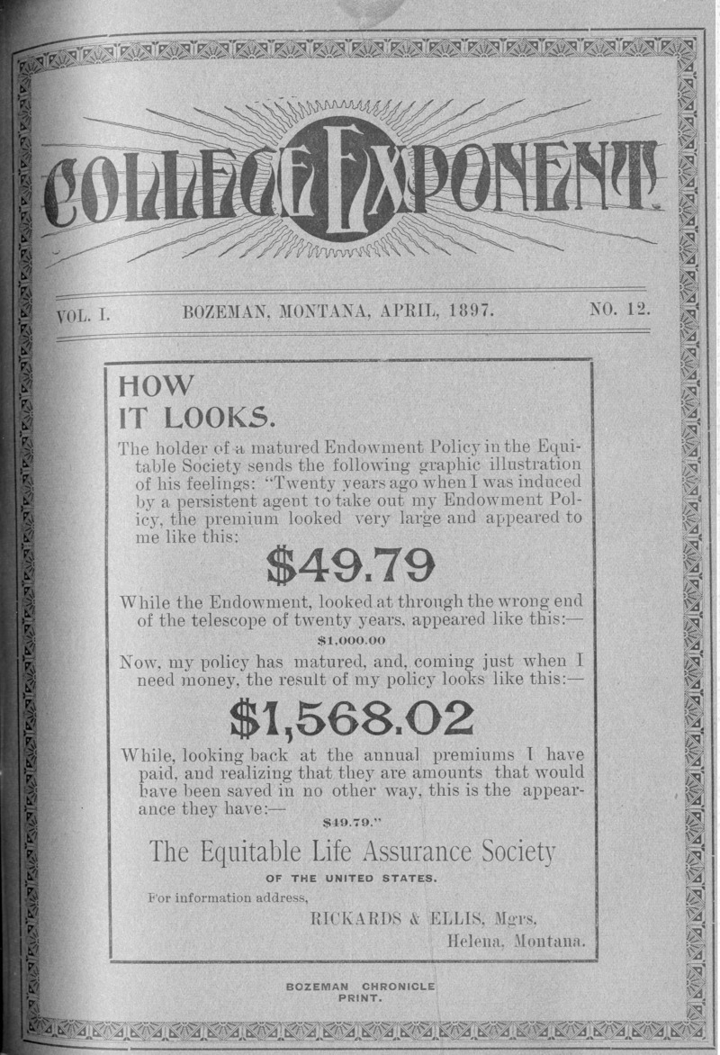 College Exponent, April, 1897