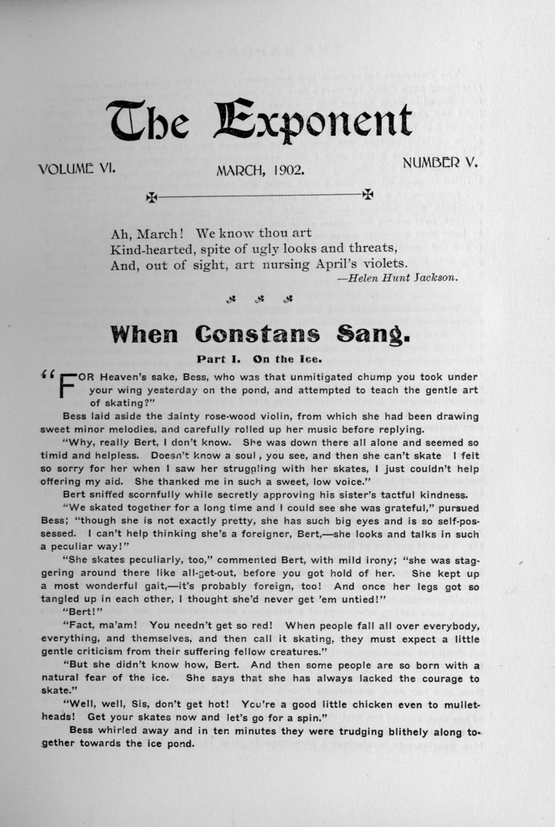 The Exponent, March, 1902