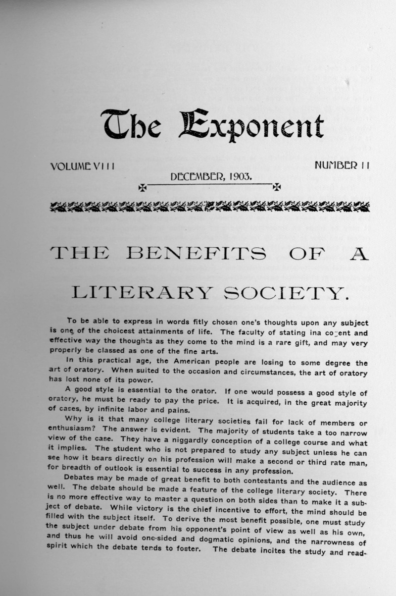 The Exponent, December, 1903