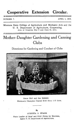Mother-Daughter Gardening and Canning Clubs: Directions for Gardening and Conduct of Clubs