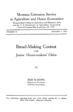 Bread-Making Contest for Junior Home-makers