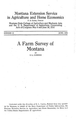 A Farm Survey of Montana