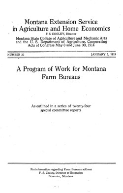 A Program of Work for Montana Farm Bureaus