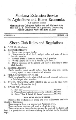 Sheep Club Rules and Regulations