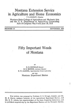 Fifty Important Weeds of Montana