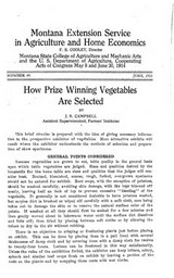 How Prize Winning Vegetables Are Selected