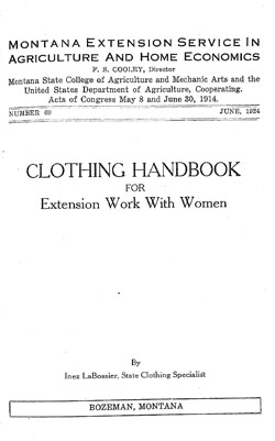 Clothing Handbook for Extension Work with Women