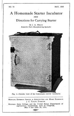 A Homemade Starter Incubator and Directions for Carrying Starter