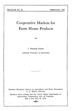 Cooperative Markets for Farm Home Products