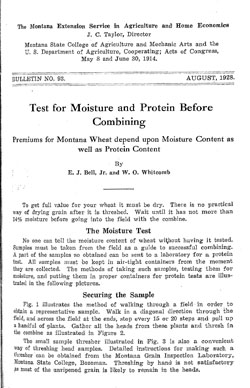 Test for Moisture and Protein Before Combining