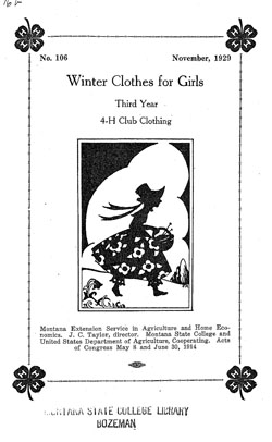 Winter Clothes for Girls: Third Year 4-H Club Clothing