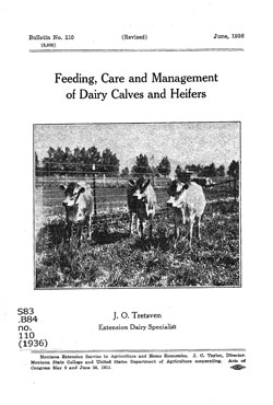 Feeding, Care and Management of Dairy Calves and Heifers
