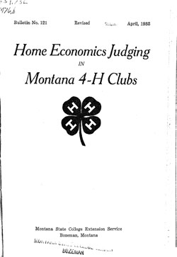 Home Economics Judging in Montana 4-H Clubs