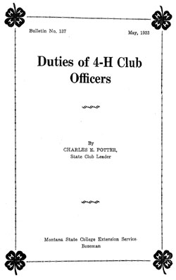 Duties of 4-H Club Officers