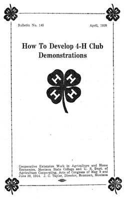 How To Develop 4-H Club Demonstrations