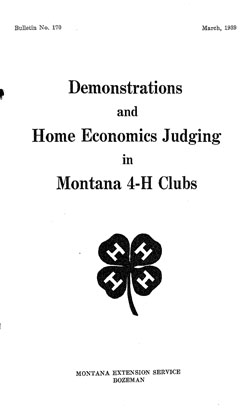 Demonstrations and Home Economics Judging in Montana 4-H Clubs