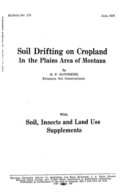 Soil Drifting on Cropland in the Plains Areas of Montana