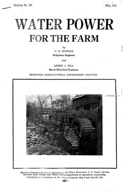 Water Power for the Farm