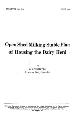 Open Shed Milking Stable Plan of Housing the Dairy Herd