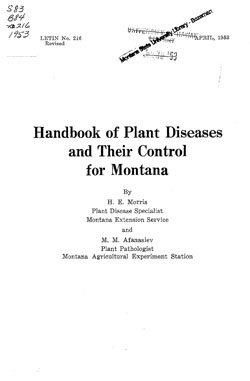 Handbook of Plant Diseases and Their Control for Montana