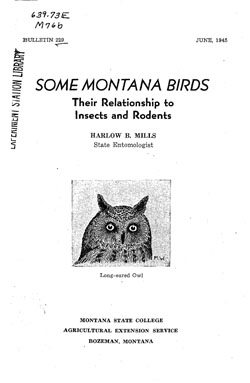 Some Montana Birds: Their Relationship to Insects and Rodents