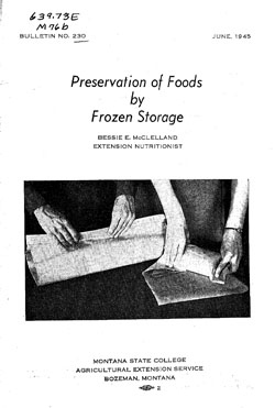 Preservation of Foods by Frozen Storage