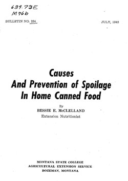 Causes And Prevention of Spoilage In Home Canned Food