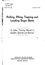 Pulling, Piling, Topping and Loading Sugar Beets: A Labor Training Manual in English, Spanish and German
