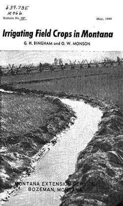 Irrigating Field Crops in Montana