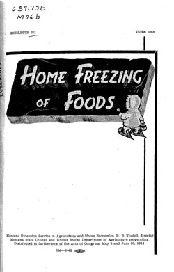 Home Freezing of Foods