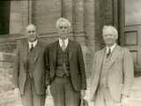 Presidents Atkinson, Reid, & Hamilton outside Montana Hall - Landscape left