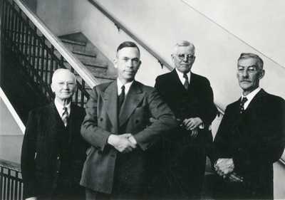 August LeRoy Strand, James M. Hamilton, Augustus M. Ryon, and William M. Cobleigh at Ryon Lab Dedication, 1939