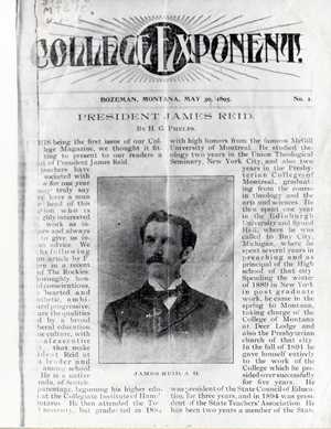 James R. Reid in First Issue of the College Exponent Student Newspaper, 1895