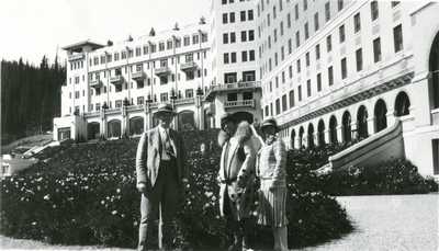 James M. Hamilton, Florence Hamilton, Mrs. W. F. Plew at Lake Louise Hotel