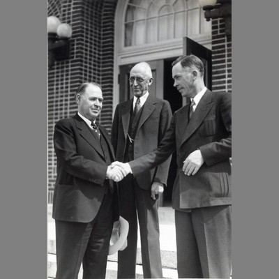 A. L. Strand, Henry E. Swain, and Governor Roy E. Ayers, 1938