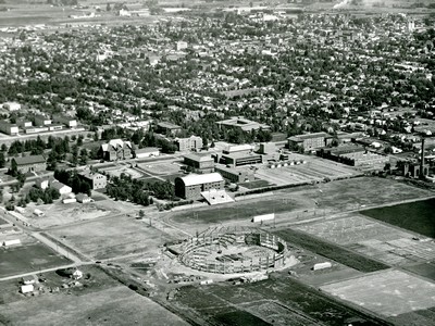 Construction of the Brick Breeden Fieldhouse, 1956