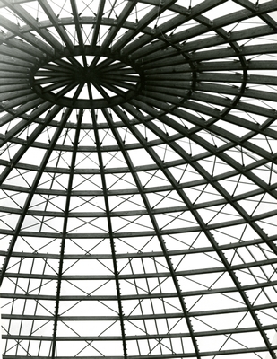 Field House roof under construction, 1956