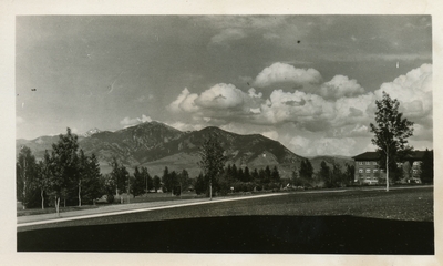 Herrick Hall with the Bridgers in the background