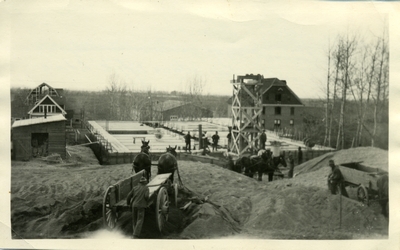 Excavation for the construction of Lewis Hall, 1921