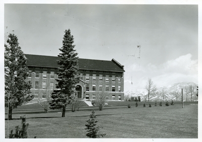 The South entrance of Lewis Hall.