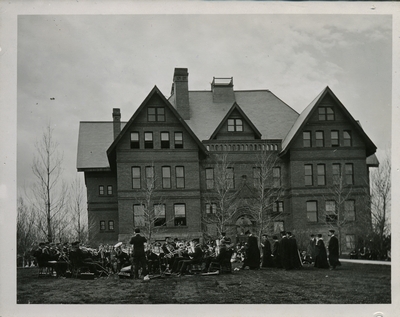 Outdoor band concert in front of Montana Hall, 1920
