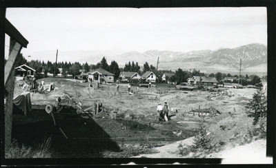 Excavating for the construction of the Atkinson Quadrangles, 1934