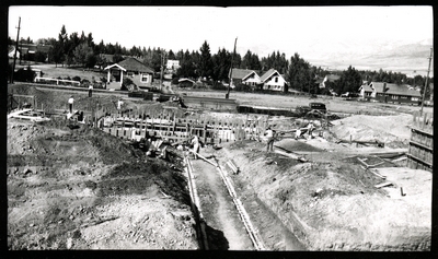 Construction of the ground floor of the Atkinson Quadrangles, 1934