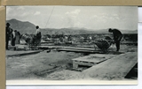 Concreting the first floor during the construction of Roberts Hall, 1922