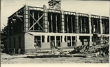 Brick work during the construction of Roberts Hall, 1922