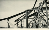 Construction of the structural steel on Roberts Hall, 1922