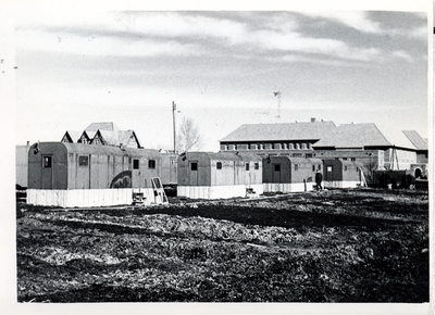 Trailer Village at Montana State University awaiting construction of new library, 1946