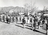 The Marching band at Homecoming, 1947