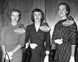 Homecoming Queen Betty Rae Montgomery with Jane Bishop and Carol Miller, 1957