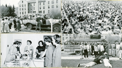 Series of four photos during High School Week, 1952